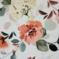 Preview: Baumwolljersey Blüten Apricot/Weiß Töne auf Weiß by Swafing